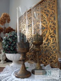 ŚWIECZNIK , LAMPION NA NODZE 46,5 CM SHABBY
