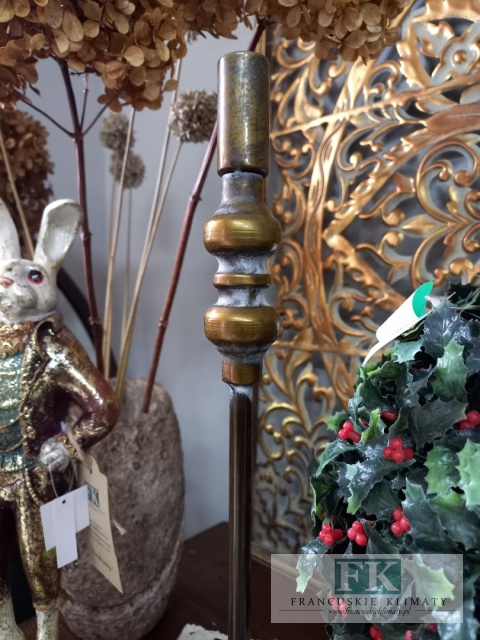 ŚWIECZNIK METALOWY 45 CM , ZŁOTO ANTYCZNE