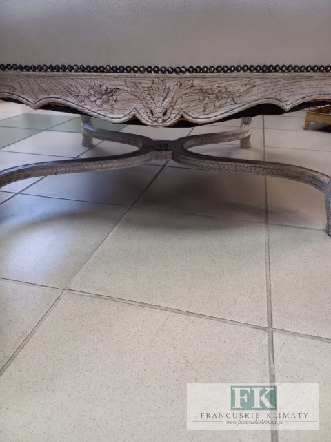 FRANCUSKI FOTEL WIELKI 115 CM DĄB antyczne drewno