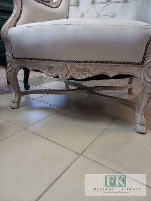 FRANCUSKI FOTEL WIELKI 115 CM DĄB antyczne drewno
