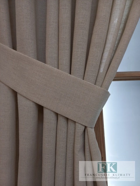 KPL KOMPLET NATURA ZASŁONY BOKI , LAMBREKIN SZYDEŁKO 140/160 x 2 , 300/60