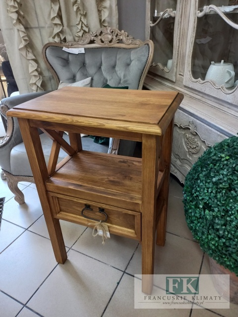 lite drewno KOMODA STOLIK z dwustronną szufladą 77 cm