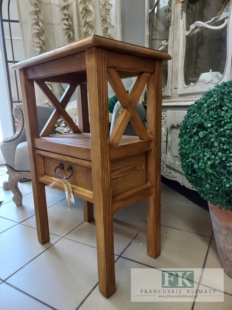 lite drewno KOMODA STOLIK z dwustronną szufladą 77 cm