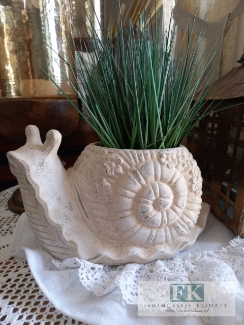 DONICA - OSŁONKA wazon CERAMICZNO- BETONOWA "ŚLIMAK " 28 CM
