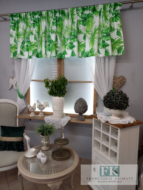 KPL , komplet LAMBREKIN + 2 ZASŁONY + 2 WIĄZANIA , prowansja , shabby chic