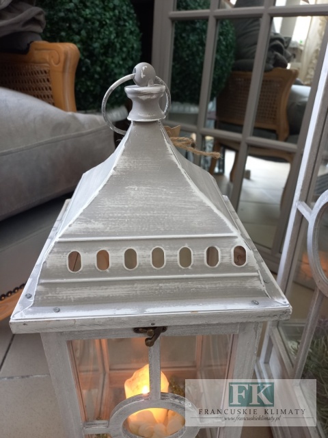 LATARNIA LAMPION 57 CM SZARA