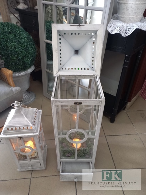 LATARNIA LAMPION 88 CM SZARA