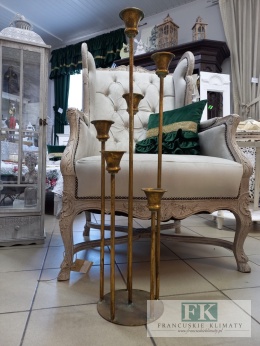 METALOWY ŚWIECZNIK 6 ramienny STYLIZOWANY 86 cm