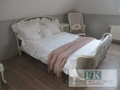 EKSKLUZYWNA POŚCIEL 140x200 FALBANY HANDMADE BAWEŁNA 100% FRANCJA PROWANSJA