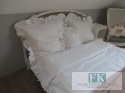 EKSKLUZYWNA POŚCIEL 140x200 FALBANY HANDMADE BAWEŁNA 100% FRANCJA PROWANSJA