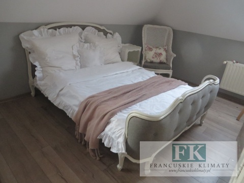 EKSKLUZYWNA POŚCIEL 140x200 FALBANY HANDMADE BAWEŁNA 100% FRANCJA PROWANSJA