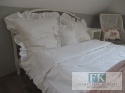 EKSKLUZYWNA POŚCIEL 140x200 FALBANY HANDMADE BAWEŁNA 100% FRANCJA PROWANSJA