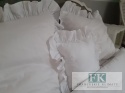 EKSKLUZYWNA POŚCIEL 140x200 FALBANY HANDMADE BAWEŁNA 100% FRANCJA PROWANSJA