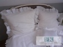 EKSKLUZYWNA POŚCIEL 140x200 FALBANY HANDMADE BAWEŁNA 100% FRANCJA PROWANSJA