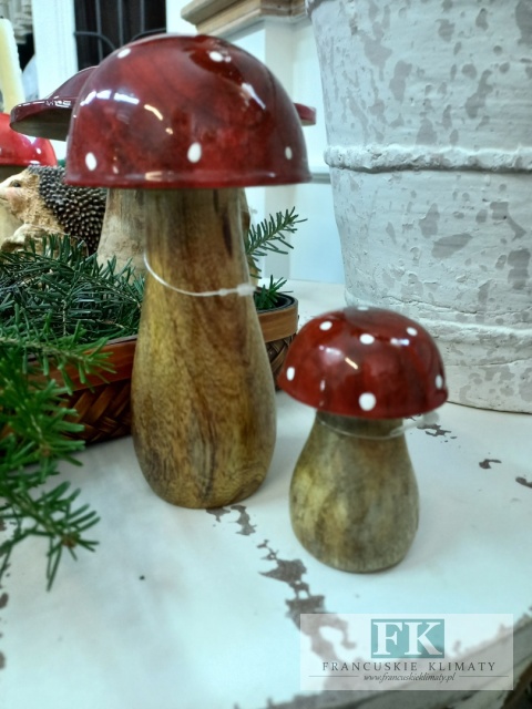 drewniana FIGURA GRZYB MUCHOMOR 8 CM