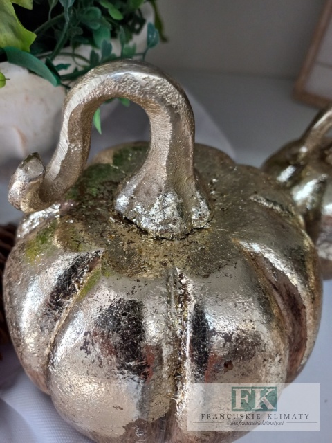 drewniana FIGURKA DYNIA 14,5 cm złoto