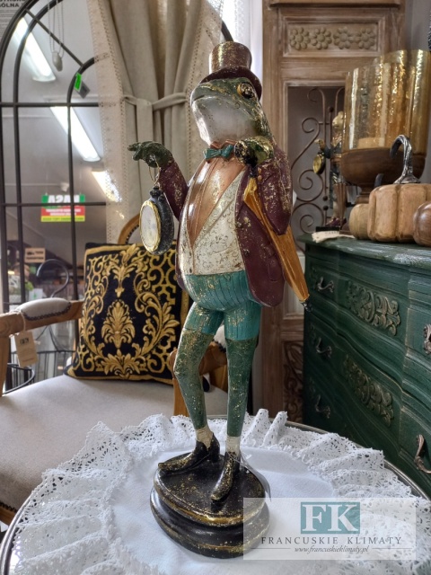 FIGURA ŻABA Z ZEGAREM 45,5 cm
