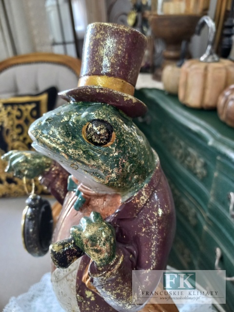 FIGURA ŻABA Z ZEGAREM 45,5 cm