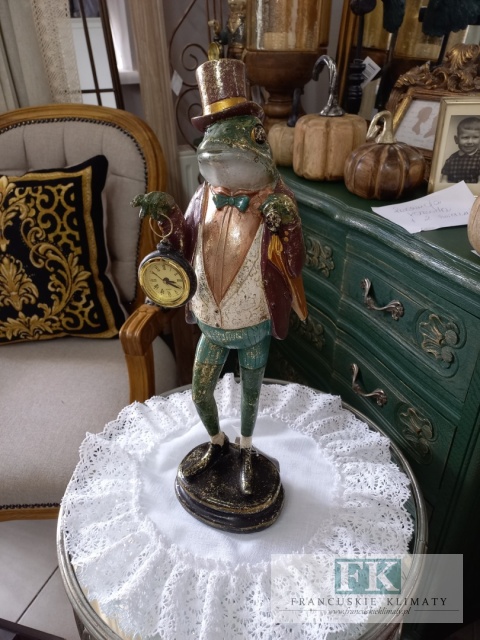 FIGURA ŻABA Z ZEGAREM 45,5 cm