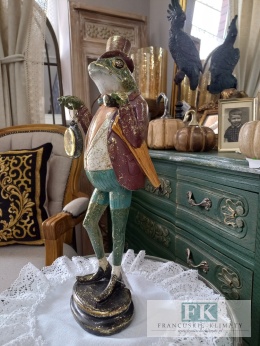 FIGURA ŻABA Z ZEGAREM 45,5 cm