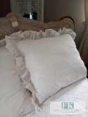 EKSKLUZYWNA POŚCIEL 140x200 FALBANY HANDMADE BAWEŁNA 100% FRANCJA PROWANSJA