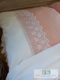 EKSKLUZYWNA POŚCIEL KORONKA TIULOWA 140x200 HANDMADE BAWEŁNA 100% FRANCJA PROWANSJA