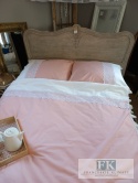 EKSKLUZYWNA POŚCIEL KORONKA TIULOWA 140x200 HANDMADE BAWEŁNA 100% FRANCJA PROWANSJA