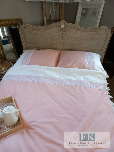 EKSKLUZYWNA POŚCIEL KORONKA TIULOWA 140x200 HANDMADE BAWEŁNA 100% FRANCJA PROWANSJA