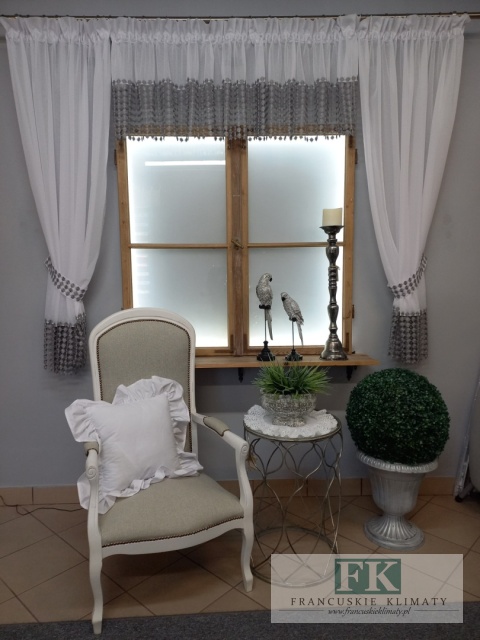 KOMPLET OKIENNY Z GIPIURĄ 280/ 50 LAMBREKIN +BOKI 140/160