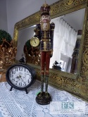 ZEGAR AŻ 51 CM FIGURA DZIADEK DO ORZECHÓW Z ZEGAREM