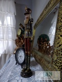 ZEGAR AŻ 51 CM FIGURA DZIADEK DO ORZECHÓW Z ZEGAREM
