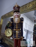 ZEGAR AŻ 51 CM FIGURA DZIADEK DO ORZECHÓW Z ZEGAREM