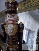 ZEGAR AŻ 51 CM FIGURA DZIADEK DO ORZECHÓW Z ZEGAREM