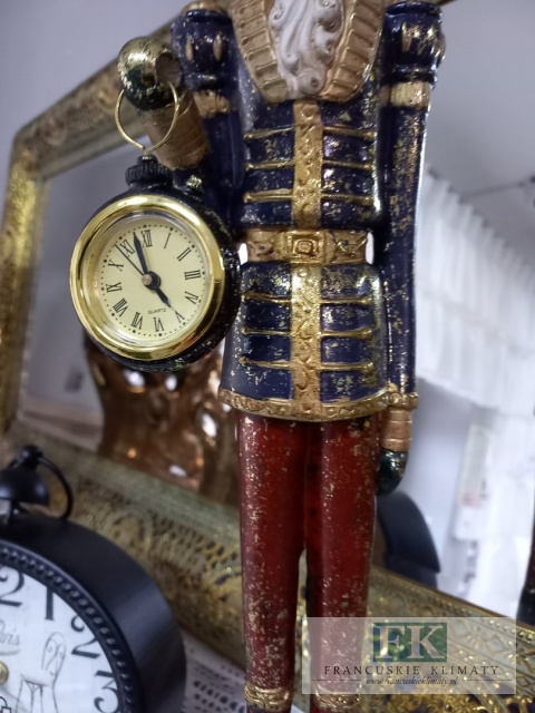 ZEGAR AŻ 51 CM FIGURA DZIADEK DO ORZECHÓW Z ZEGAREM