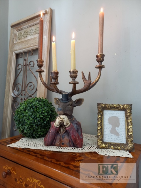 ŚWIECZNIK JELEŃ WYS 42 CM POPIERSIE
