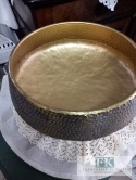 METALOWA PATERA , OSŁONKA , WAZON , DONICA 30,5 CM ZŁOTO ANTYCZNE