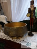 METALOWA PATERA , OSŁONKA , WAZON , DONICA 35 CM ZŁOTO ANTYCZNE