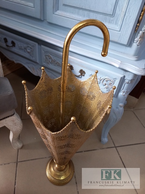 METALOWY PARASOLNIK AŻUROWY 75,5 cm ZŁOTY