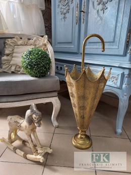 METALOWY PARASOLNIK AŻUROWY 75,5 cm ZŁOTY
