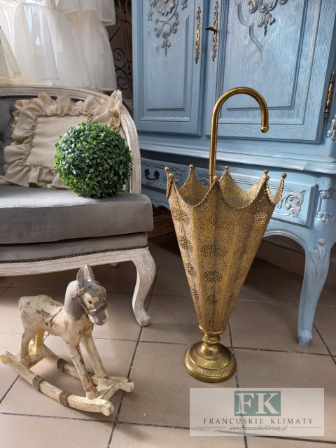 METALOWY PARASOLNIK AŻUROWY 75,5 cm ZŁOTY