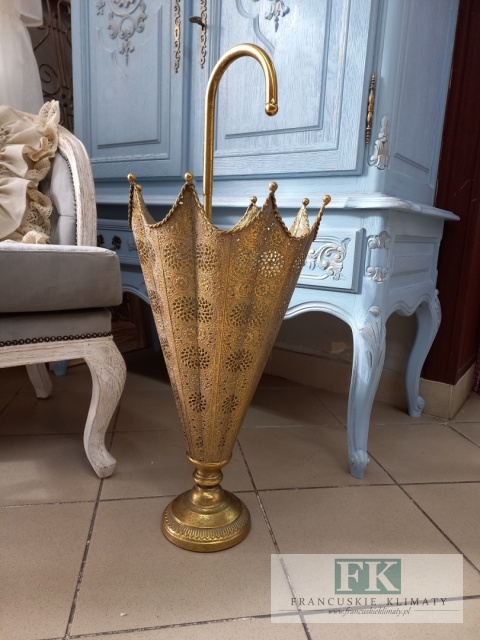 METALOWY PARASOLNIK AŻUROWY 75,5 cm ZŁOTY