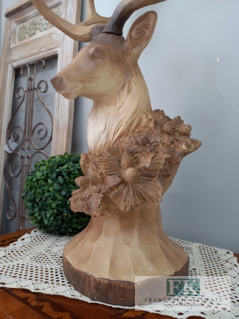 FIGURA POPIERSIE JELEŃ Z POROŻAMI 81 cm
