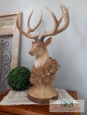FIGURA POPIERSIE JELEŃ Z POROŻAMI 81 cm