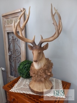 FIGURA POPIERSIE JELEŃ Z POROŻAMI 81 cm