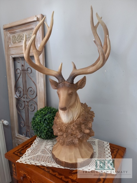 FIGURA POPIERSIE JELEŃ Z POROŻAMI 81 cm