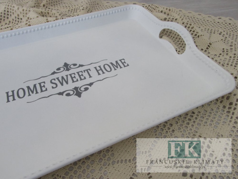 KŁ. TACA DEKORACYJNA HOME SWEET BIAŁA 51 CM SHABBY CHIC VINTAGE PROWANSJA KŁ. TACA DEKORACYJNA HOME SWEET BIAŁA 51 CM SHABBY CHIC VINTAGE PROWANSJA