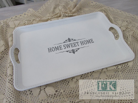 KŁ. TACA DEKORACYJNA HOME SWEET BIAŁA 51 CM SHABBY CHIC VINTAGE PROWANSJA KŁ. TACA DEKORACYJNA HOME SWEET BIAŁA 51 CM SHABBY CHIC VINTAGE PROWANSJA