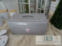 CHLEBAK SZARY SERCE SHABBY CHIC VINTAGE PROWANSJA CHLEBAK SZARY SERCE SHABBY CHIC VINTAGE PROWANSJA