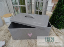 CHLEBAK SZARY SERCE SHABBY CHIC VINTAGE PROWANSJA CHLEBAK SZARY SERCE SHABBY CHIC VINTAGE PROWANSJA