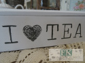 KŁ. HERBACIARKA PUDEŁKO NA HERBATĘ I LOVE TEA 24X24 shabby , prowansja , vintage KŁ. HERBACIARKA PUDEŁKO NA HERBATĘ I LOVE TEA 24X24 shabby , prowansja , vintage